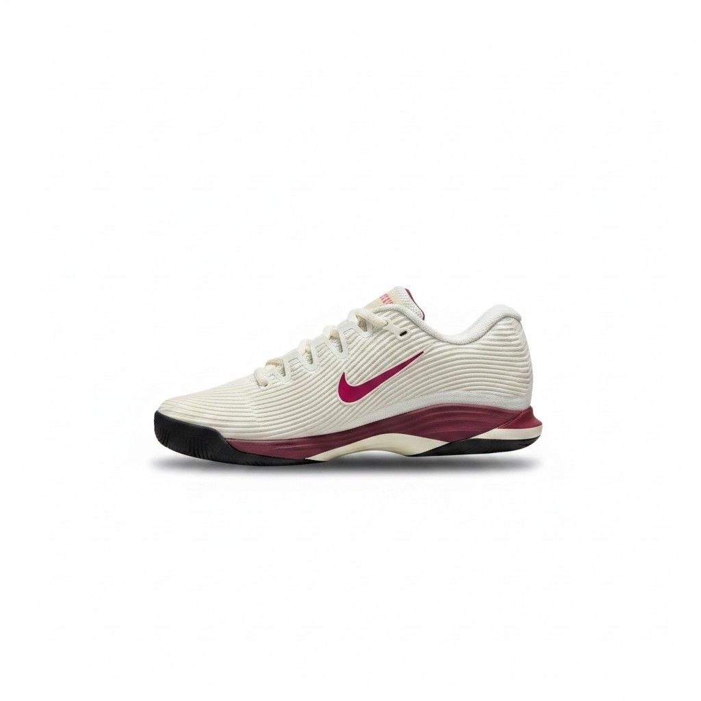 Nike Men's Vapor 12 Tennis Shoes - Cream/Pink/Maroon - Image 2